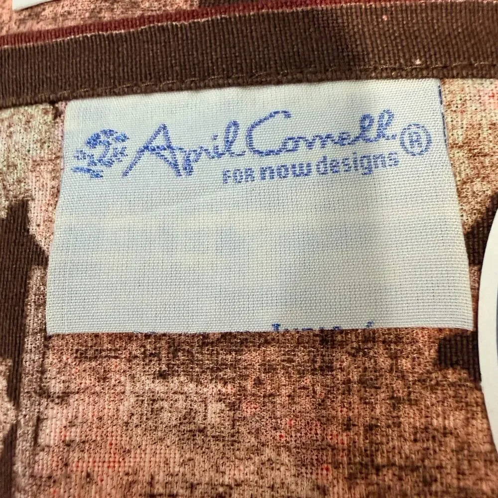 April Cornell Set of 4 Floral Cotton Placemats 14x19 Pink Chardonnay Chocolate